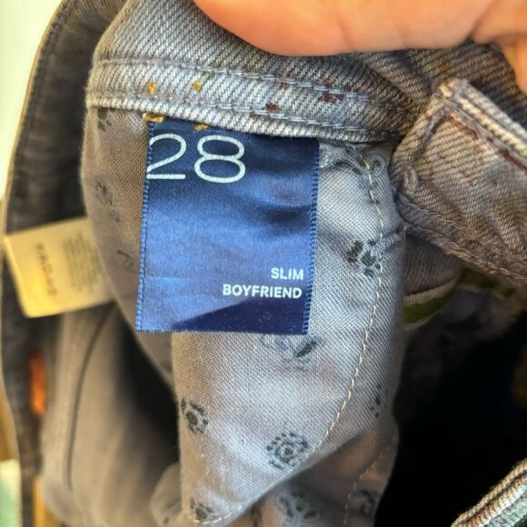 Anthropologie Pilcro Women blue tribal paisley boyfriend slim jeans size 28 EUC! - Picture 13 of 15